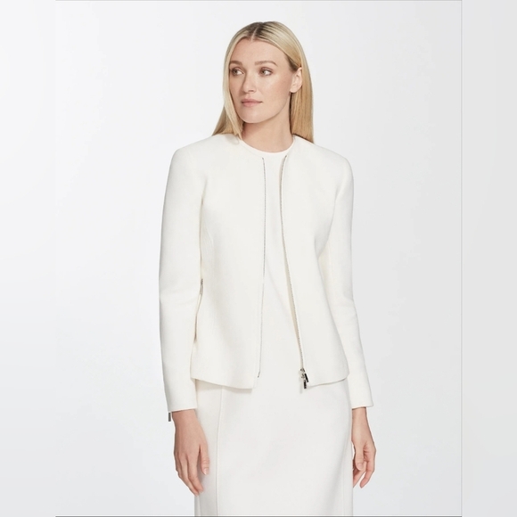 LAFAYETTE 148 Petite Nouveau Crepe Kayla Jacket In Cloud blazer